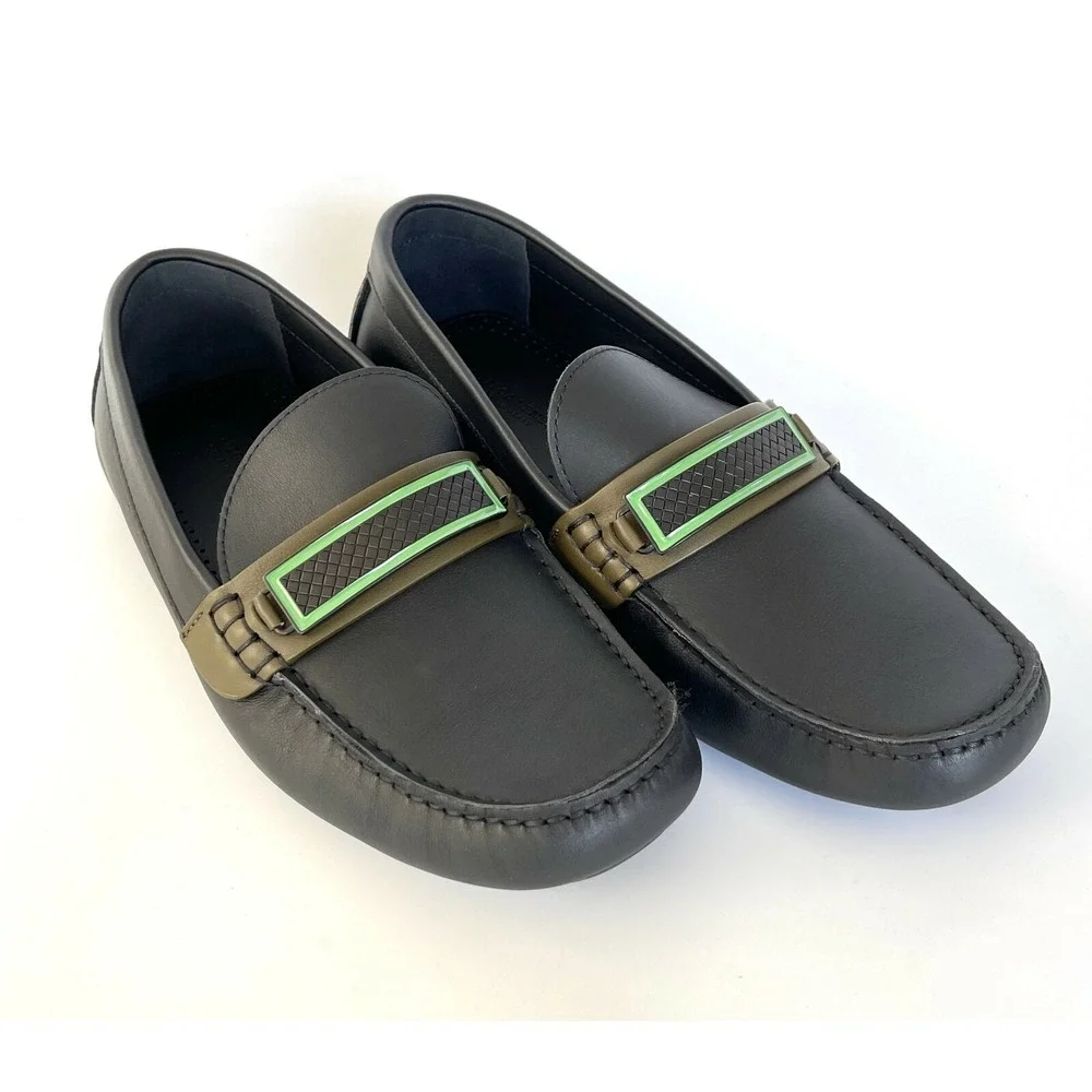 Bottega Veneta Men's Tennis Leather Black Driver Shoe, 548292, sz 39 - Picture 6 of 12